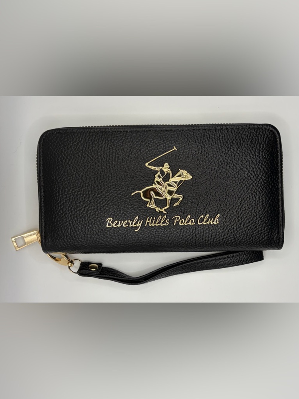 Beverly Hills Polo Club Black Wristlet with Gold Logo